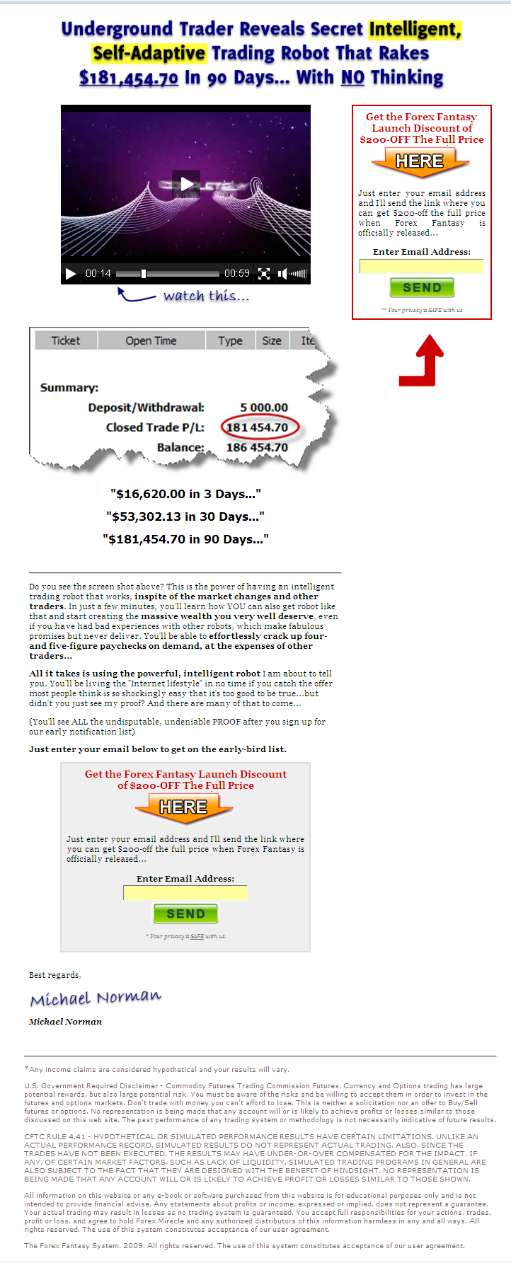 Forex Fantasy Prelaunch page